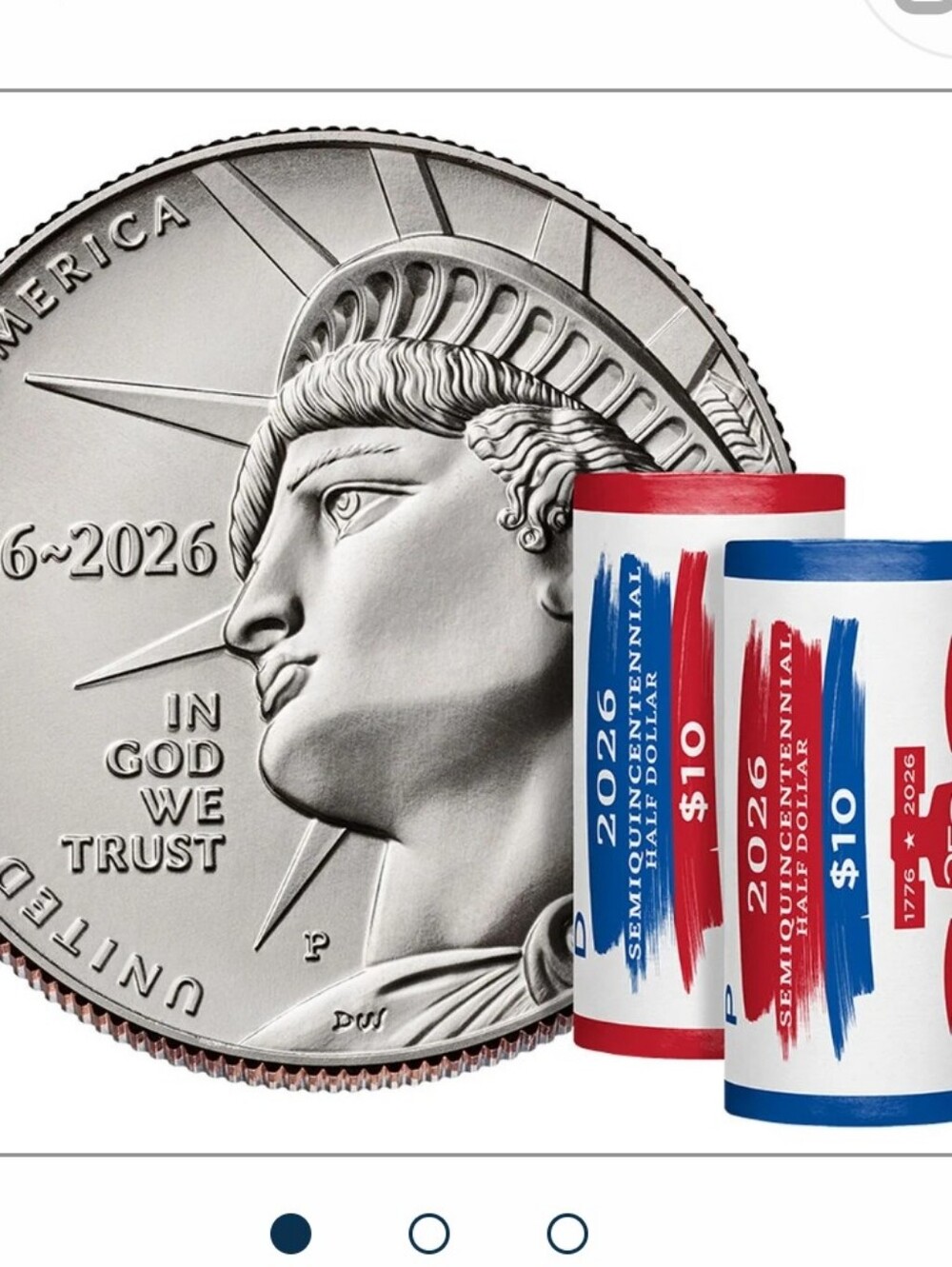 2026 Semiquincentennial Half Dollar Rolls Set Of 2 P&D Mint Sealed